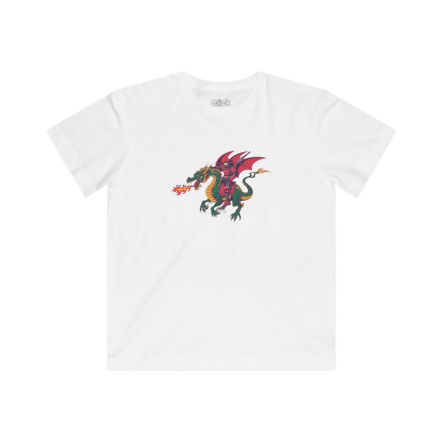 Kids Synthwave T-Shirt - Raging Robot Rebel Riding a Mythical Dragon - Synthwave Style T-Shirt