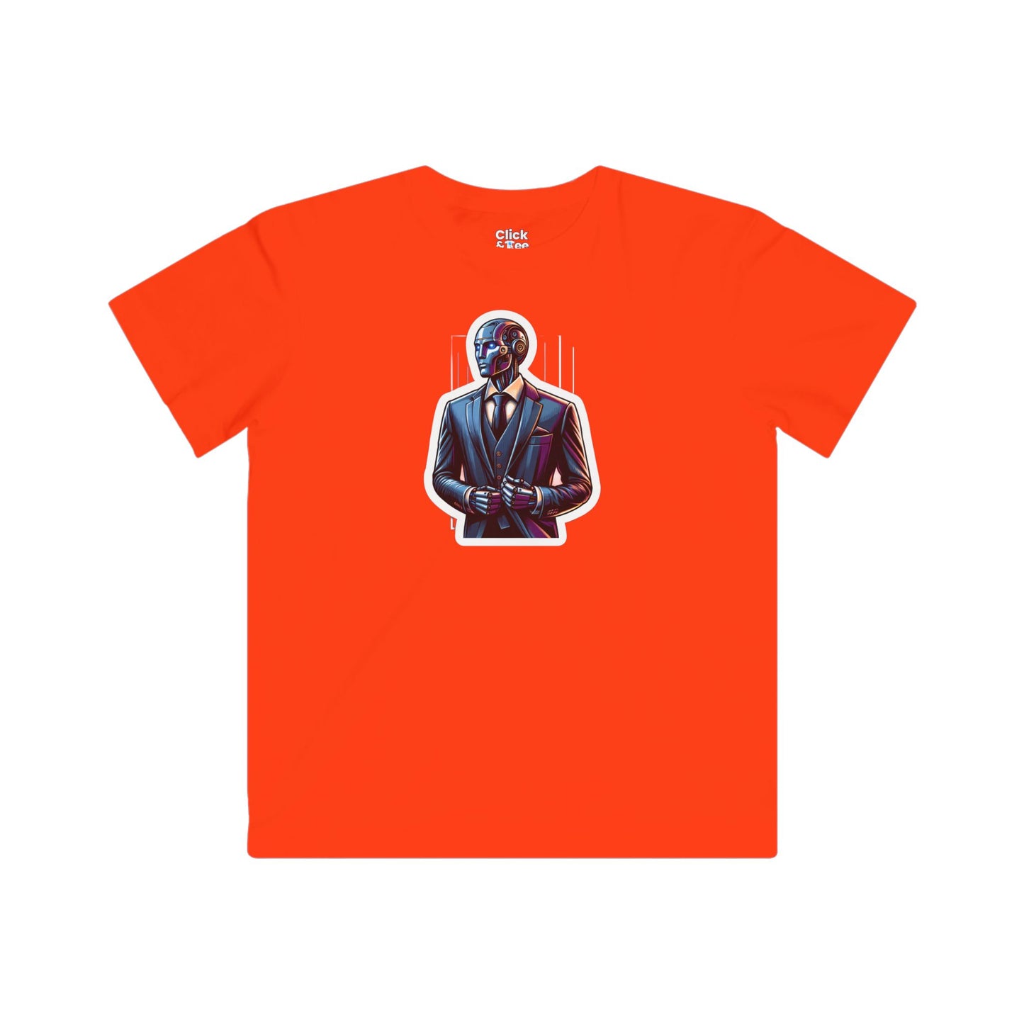 Kids Realistic T-Shirt - Debonaire Humanoid Robot Gentleman Wearing a Modern Suit - Realistic Style T-Shirt