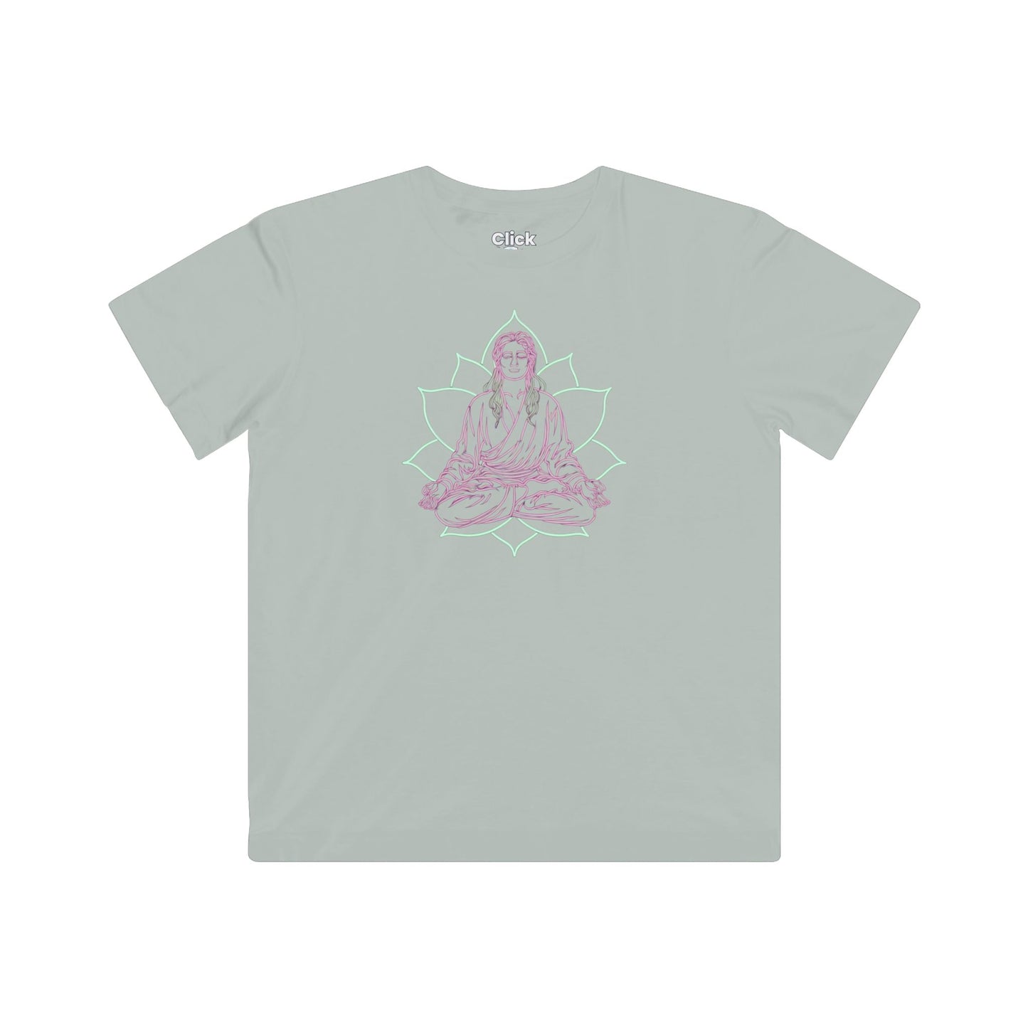 Kids 80s Neon T-Shirt - Enlightened Mystic Meditating - 80s Neon Style T-Shirt