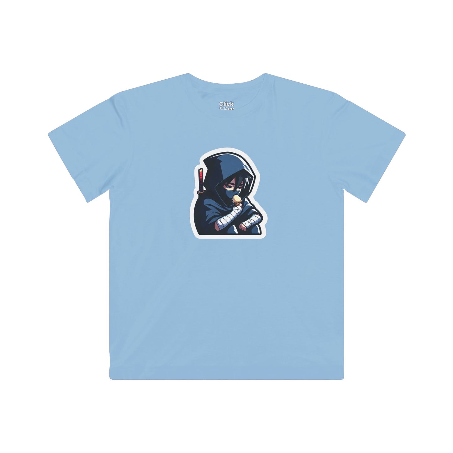 Kids Harem Anime T-Shirt - Lonely Ninja Warrior Eating Ice Cream - Harem Anime Style T-Shirt