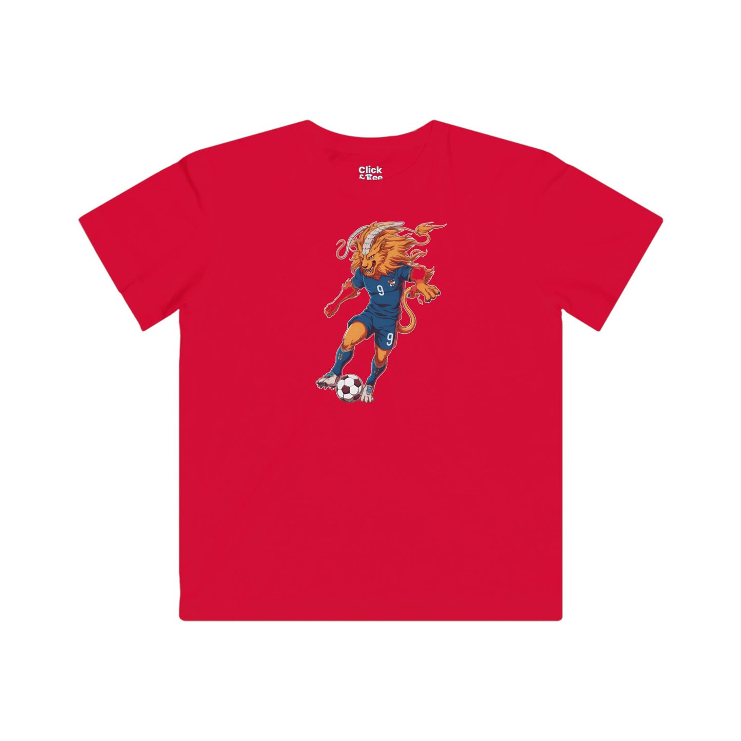 Kids Shonen Anime T-Shirt - Blazing Chimera Playing Soccer - Shonen Anime Style T-Shirt