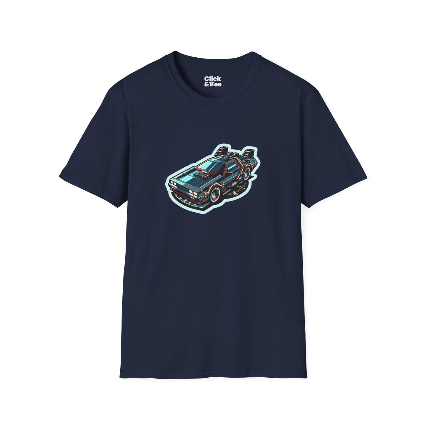 Unique T-Shirt - Ultra Fast Time Machine Car Speeding into the future - Futuristic Style T-Shirt