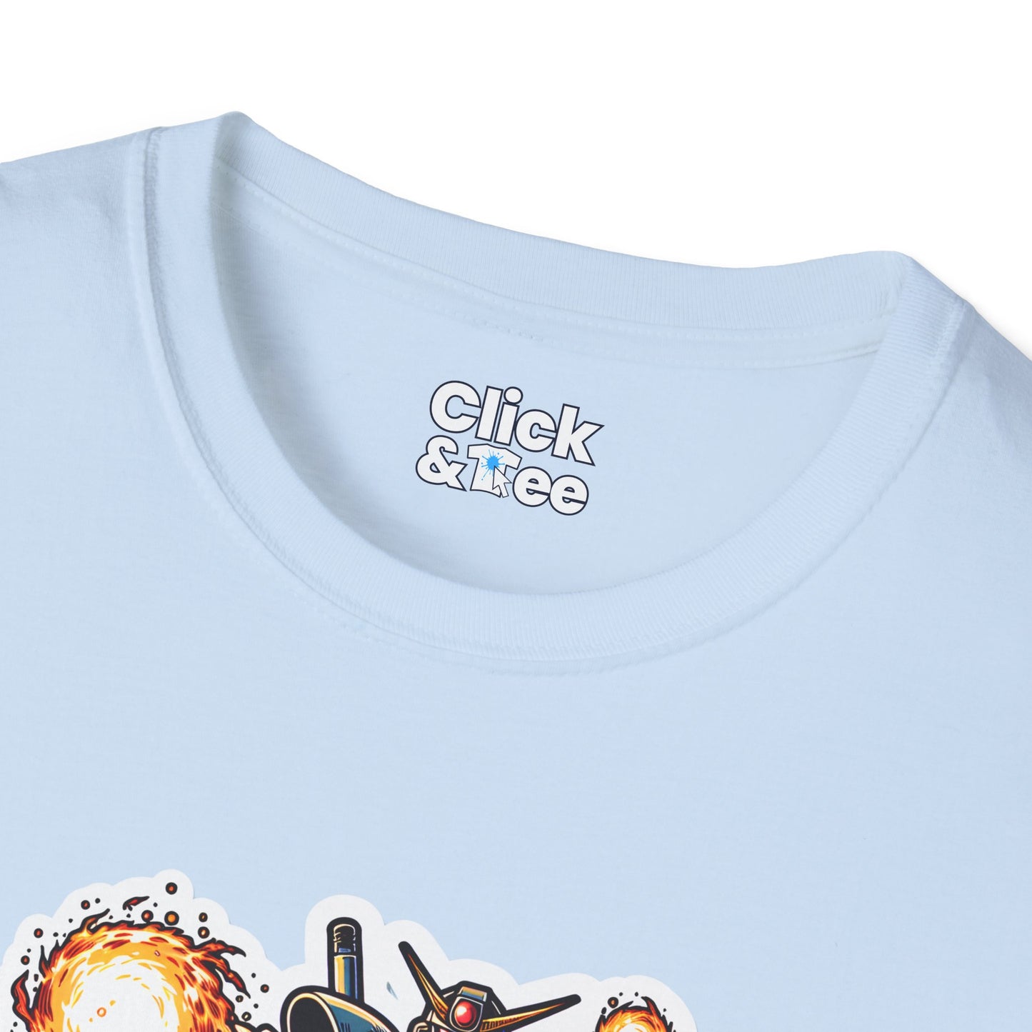 Shonen Anime T-Shirt - Magical Robot Shooting fireballs - Shonen Anime Style T-Shirt