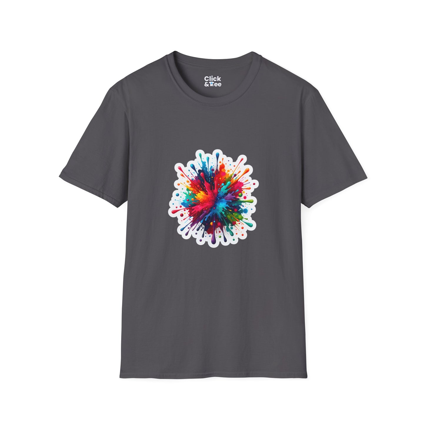 Color Splatter T-Shirt - Vibrant Splatter Paint Art Exploding in all directions - Color Splatter Style T-Shirt
