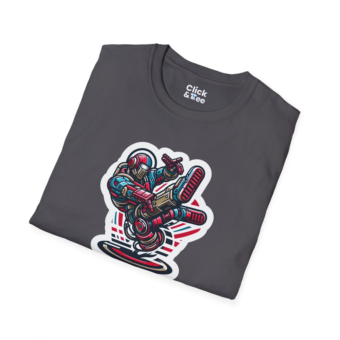 Retro T-Shirt - Aggressive Retro-Robot Breakdancing - Retro Style T-Shirt