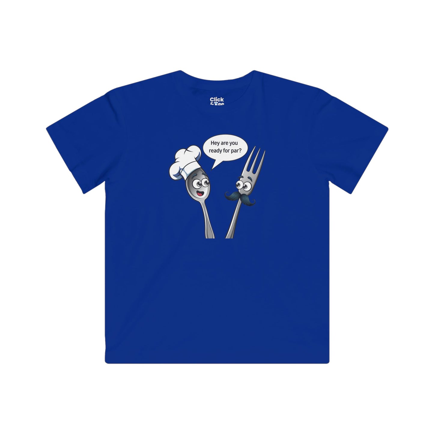 Kids Cartoon T-Shirt - Mental health Spoon and fork Them talking to each other - Cartoon Style T-Shirt