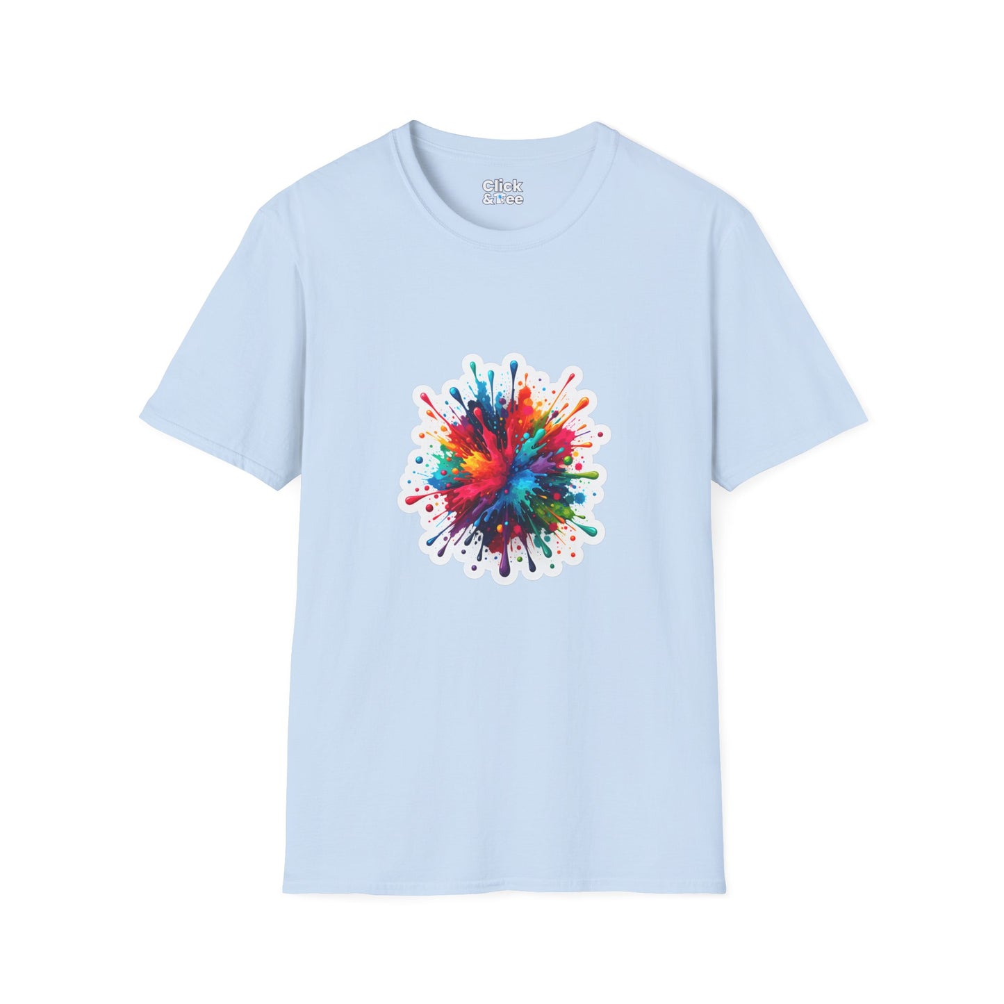 Color Splatter T-Shirt - Vibrant Splatter Paint Art Exploding in all directions - Color Splatter Style T-Shirt