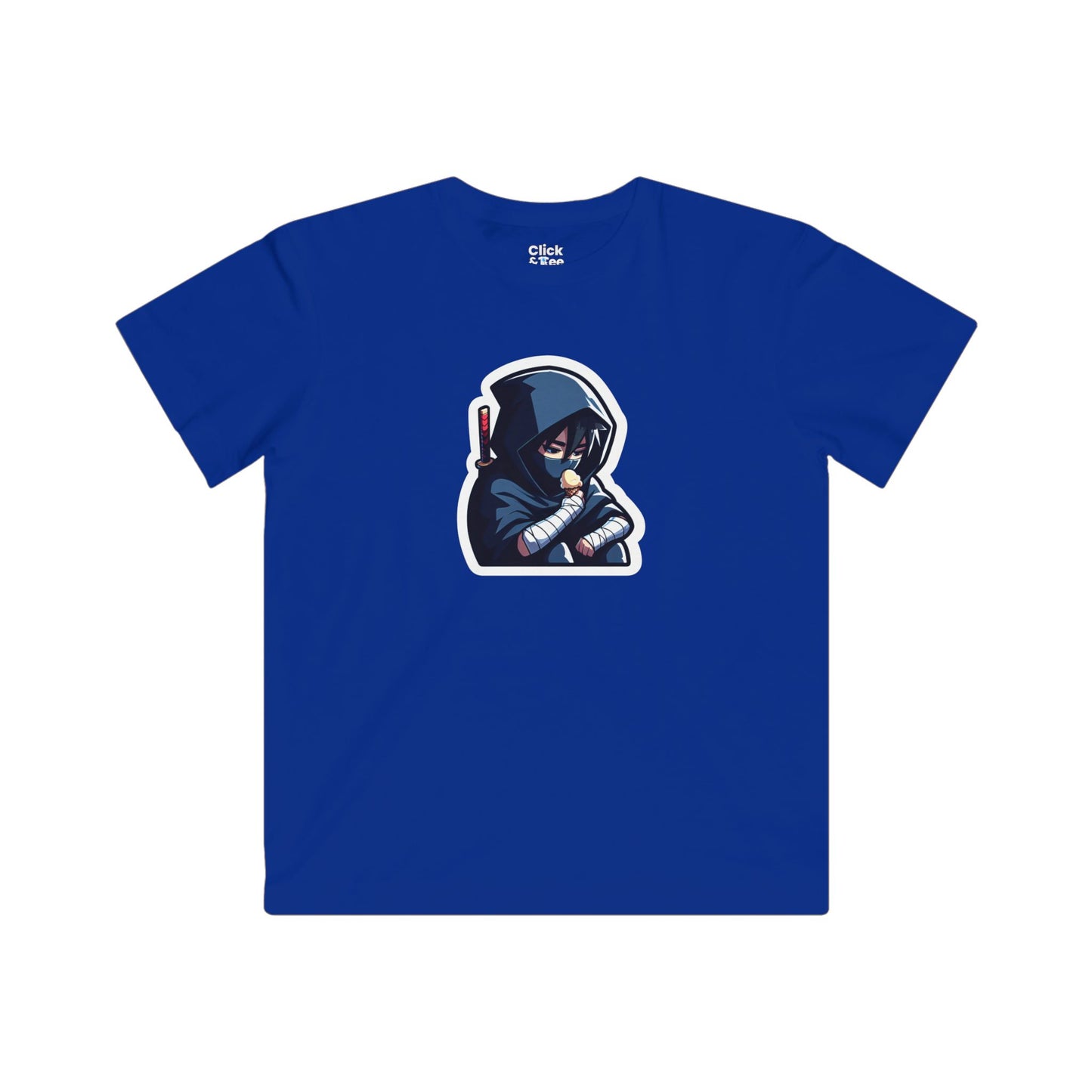 Kids Harem Anime T-Shirt - Lonely Ninja Warrior Eating Ice Cream - Harem Anime Style T-Shirt