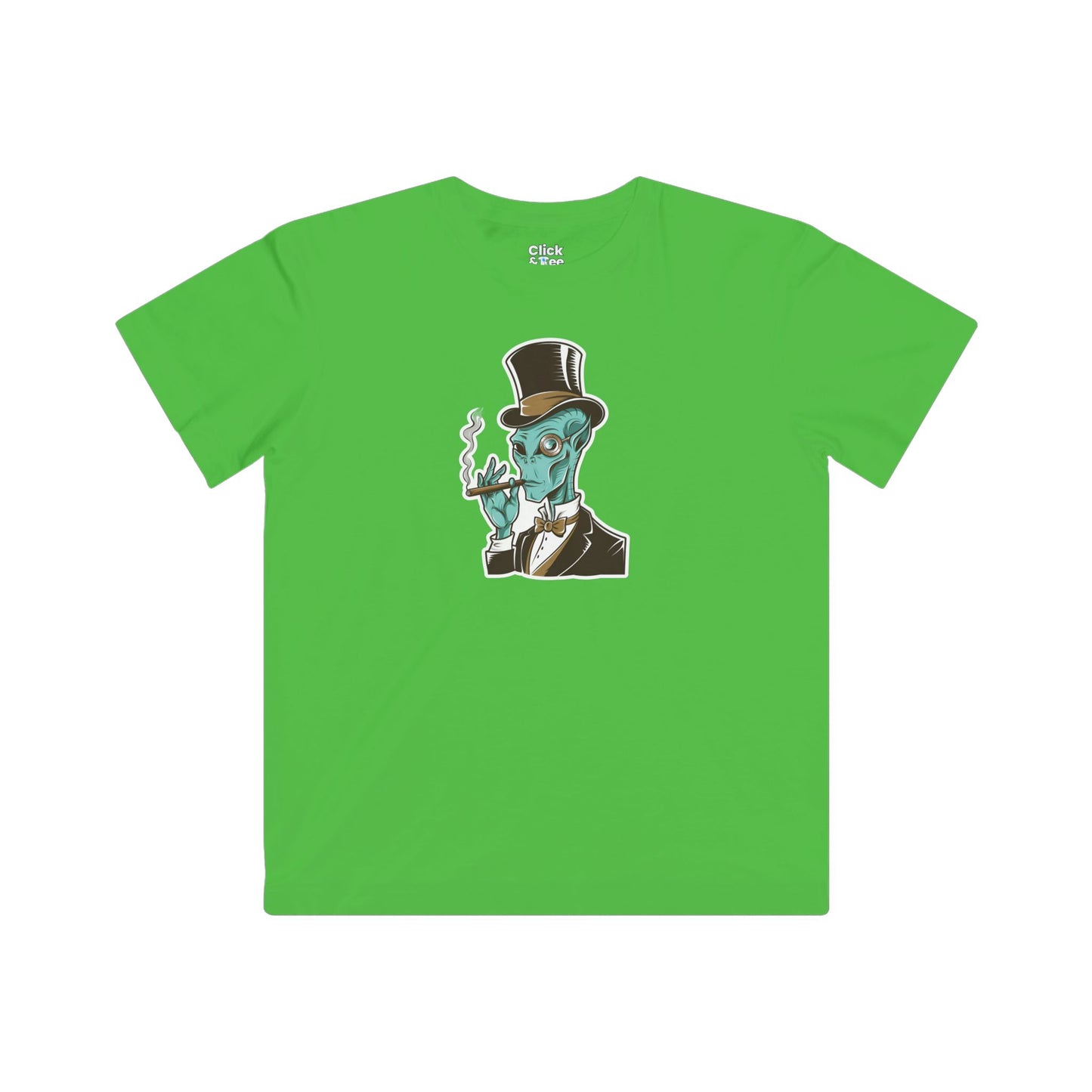 Kids Steampunk T-Shirt - Debonaire Trendy Alien Smoking a cigar - Steampunk Style T-Shirt