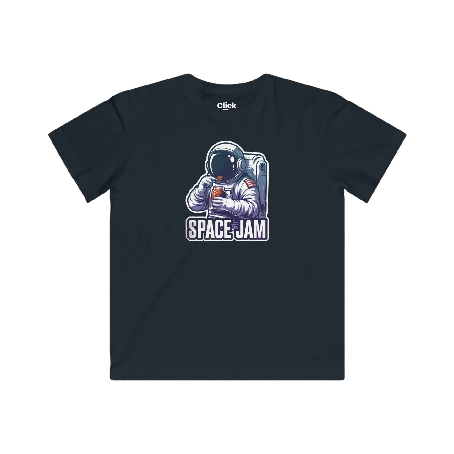 Kids Retro T-Shirt - Hungry Astronaut Eating Jam in Space - Retro Style T-Shirt
