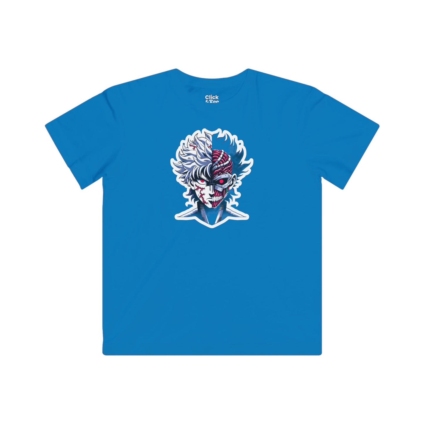 Kids Shonen Anime T-Shirt - Scarred Chimera Becoming a Cyborg - Shonen Anime Style T-Shirt