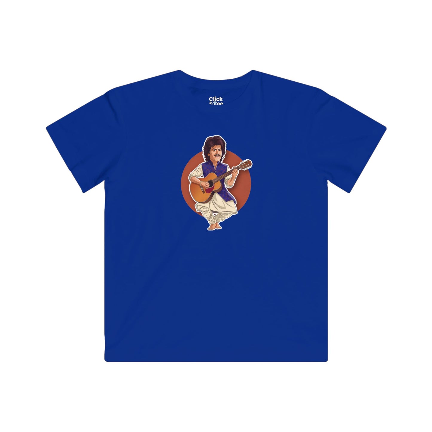Kids Cartoon T-Shirt - Funny Shahrukh Khan Playing Guitar - Cartoon Style T-Shirt