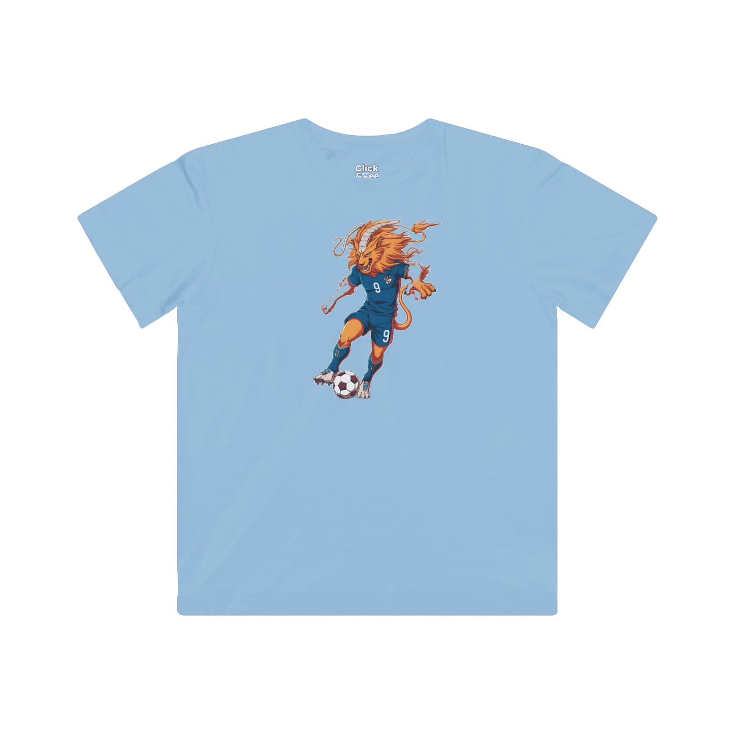 Kids Shonen Anime T-Shirt - Blazing Chimera Playing Soccer - Shonen Anime Style T-Shirt