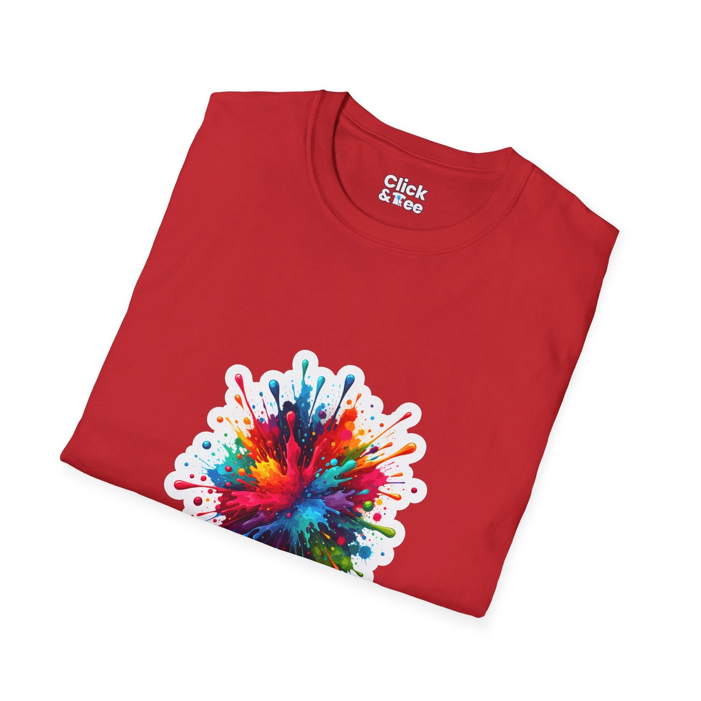 Color Splatter T-Shirt - Vibrant Splatter Paint Art Exploding in all directions - Color Splatter Style T-Shirt