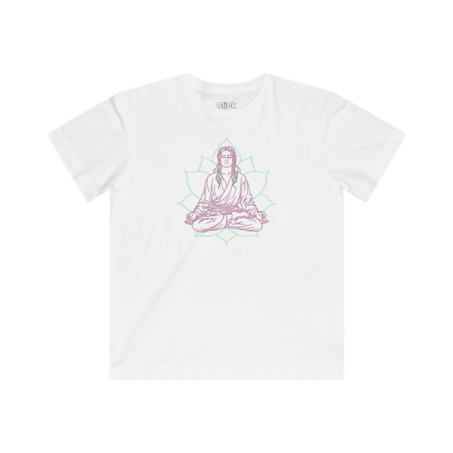 Kids 80s Neon T-Shirt - Enlightened Mystic Meditating - 80s Neon Style T-Shirt