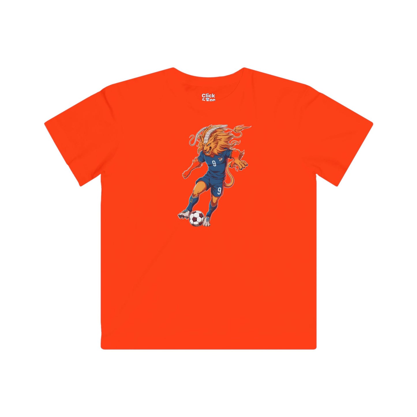 Kids Shonen Anime T-Shirt - Blazing Chimera Playing Soccer - Shonen Anime Style T-Shirt