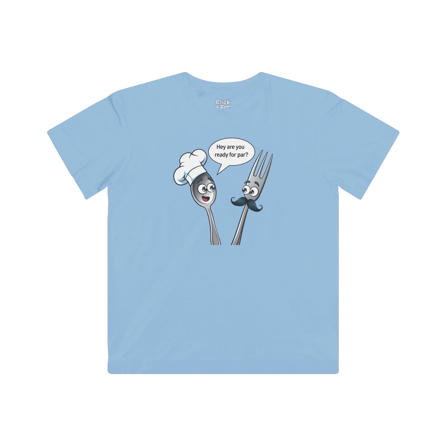 Kids Cartoon T-Shirt - Mental health Spoon and fork Them talking to each other - Cartoon Style T-Shirt