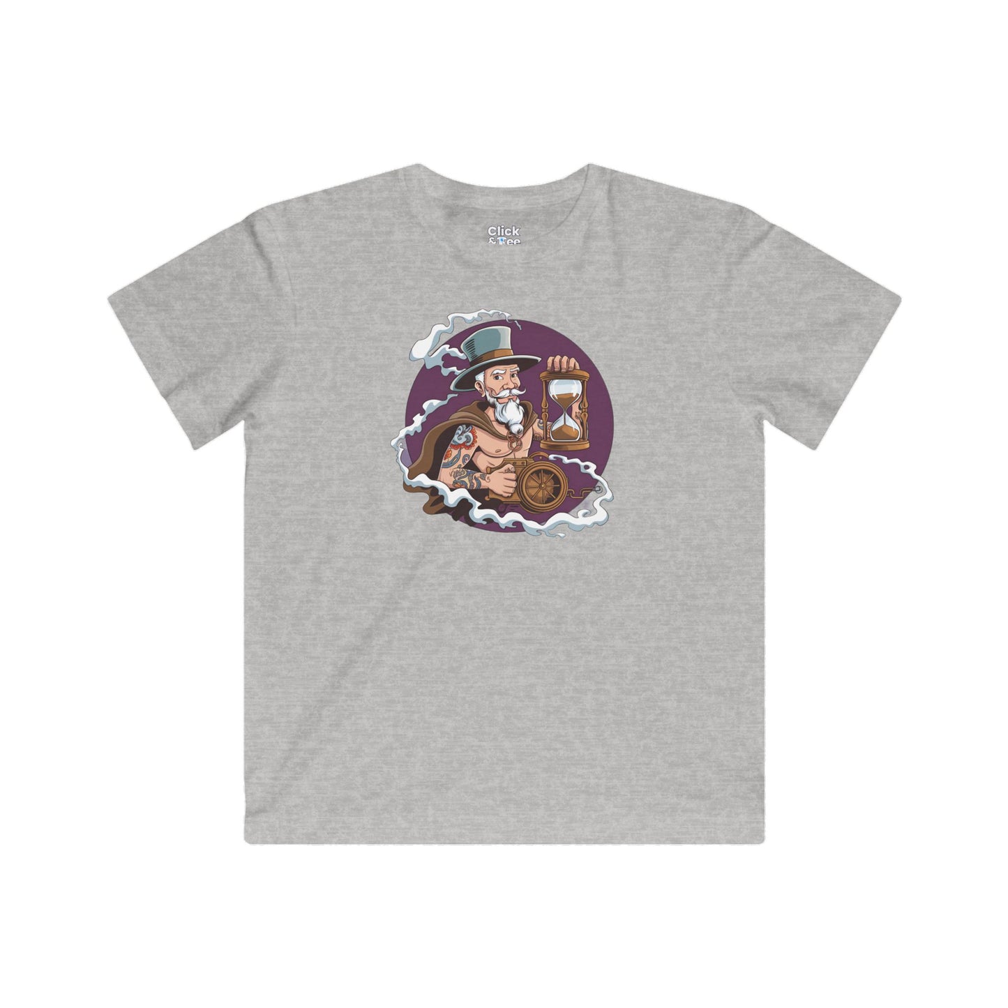 Kids Vector T-Shirt - Tattooed Alchemist Traveling through Time - Vector Style T-Shirt