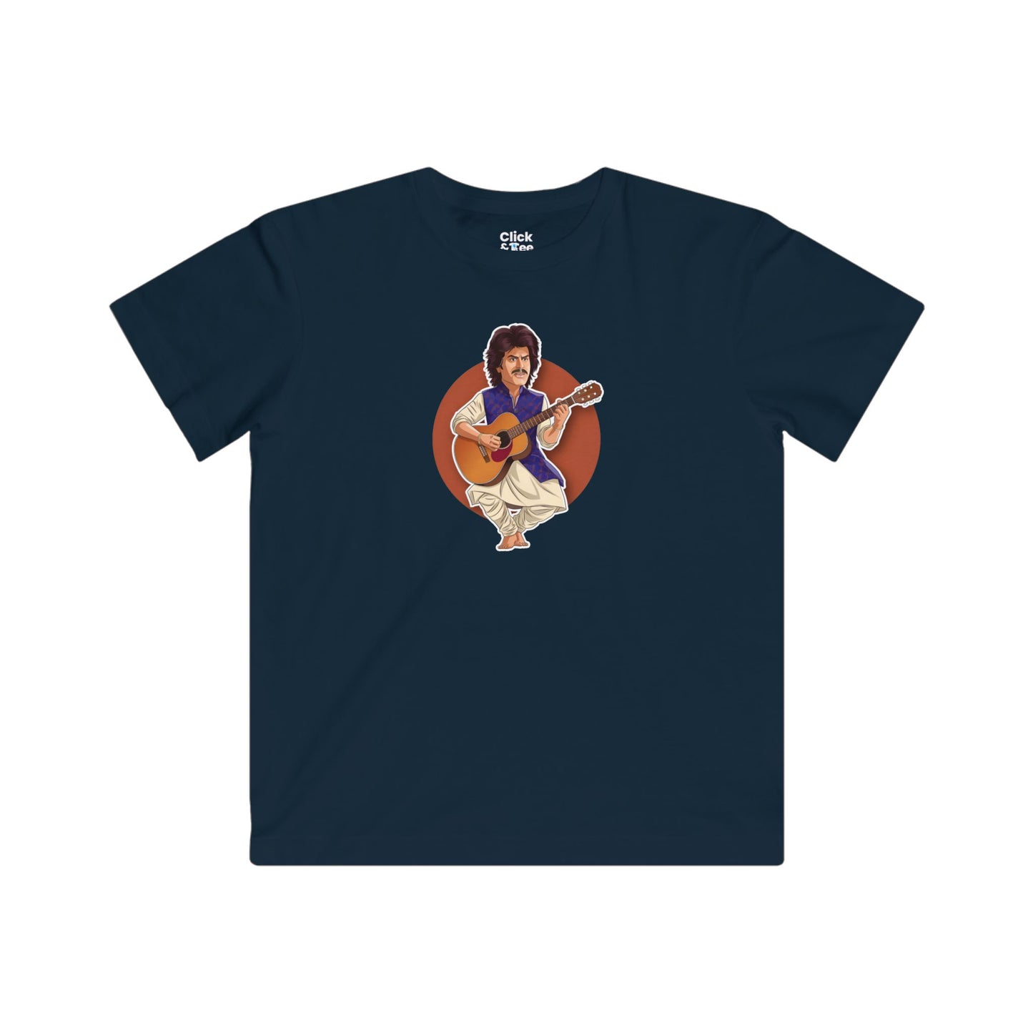 Kids Cartoon T-Shirt - Funny Shahrukh Khan Playing Guitar - Cartoon Style T-Shirt