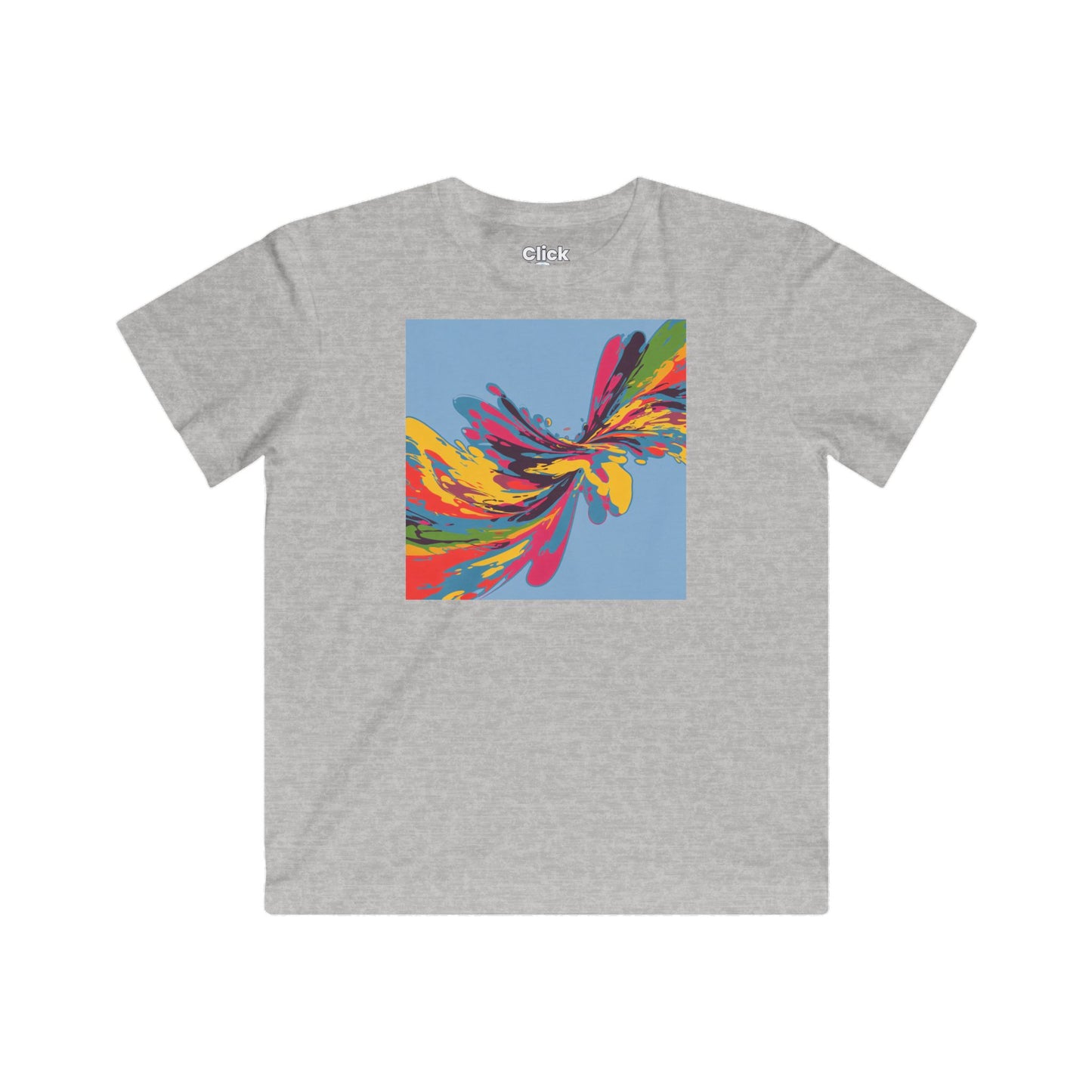 Kids Color Splatter T-Shirt - Abstract Art in a Flowing Explosion - Color Splatter Style T-Shirt