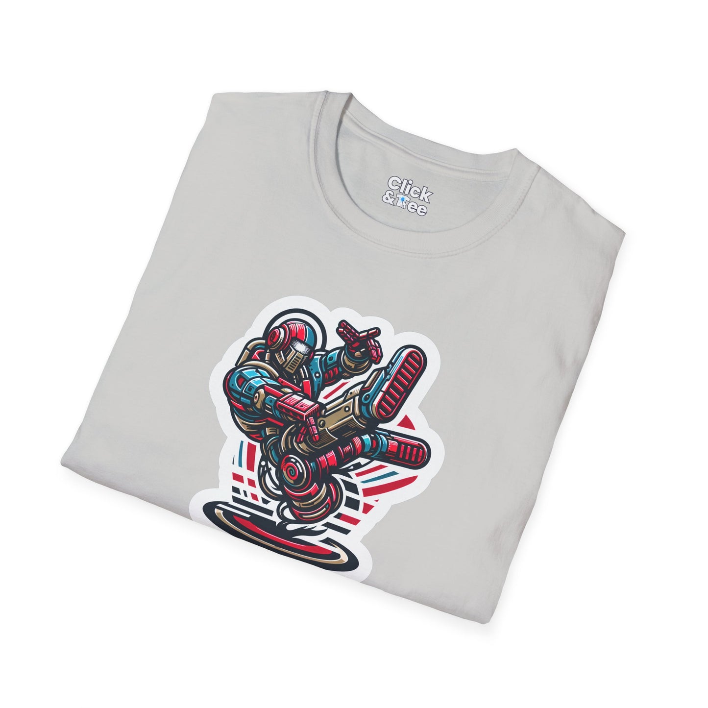Retro T-Shirt - Aggressive Retro-Robot Breakdancing - Retro Style T-Shirt