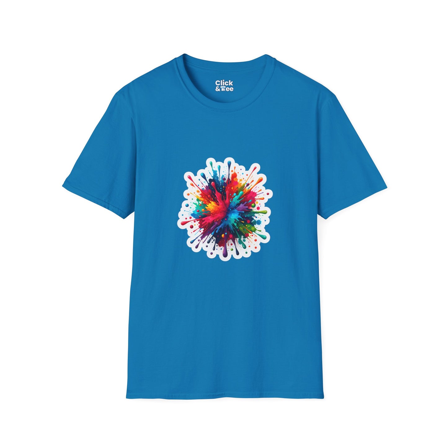 Color Splatter T-Shirt - Vibrant Splatter Paint Art Exploding in all directions - Color Splatter Style T-Shirt