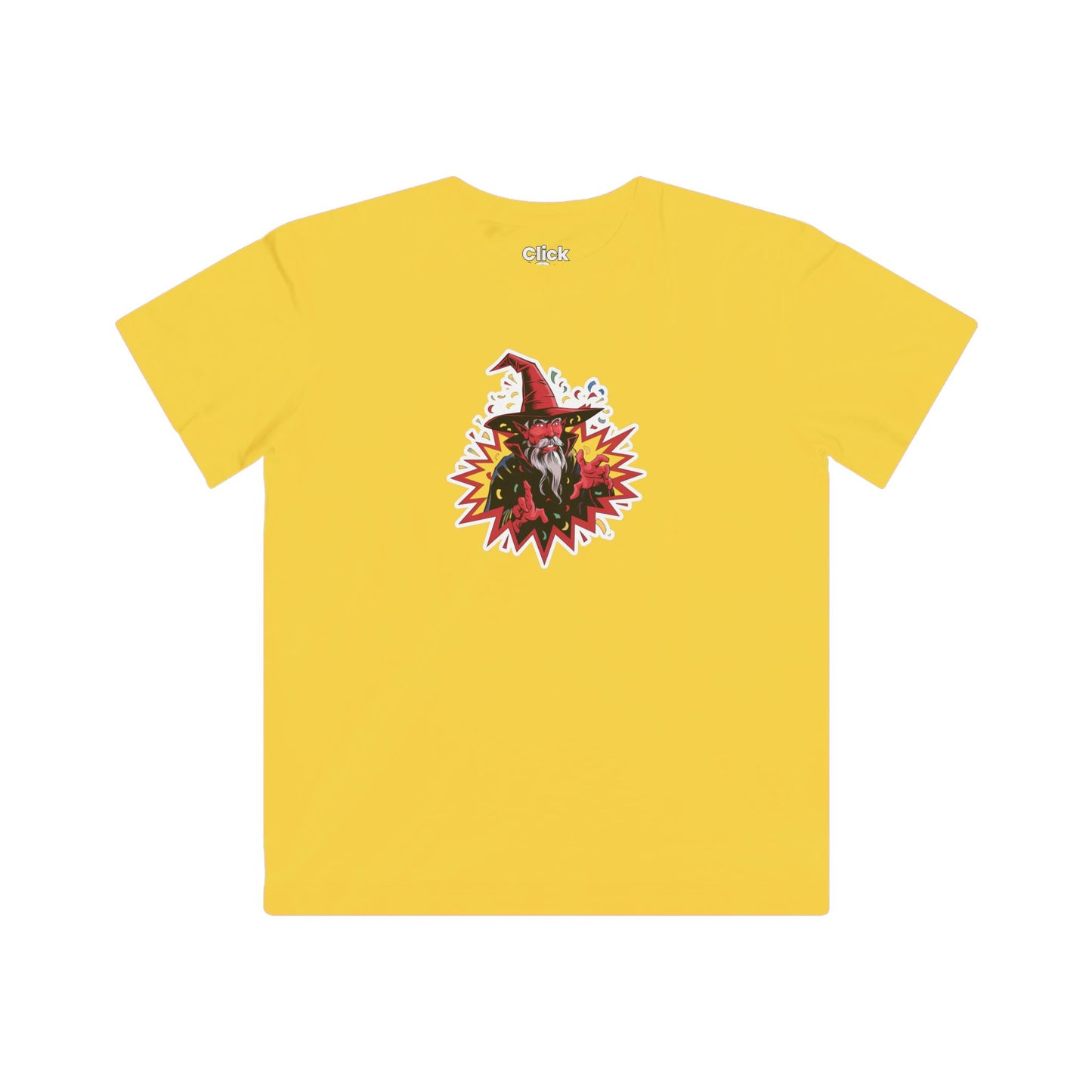 Kids Comic T-Shirt - Red Warlock Exploding with Confetti - Comic Style T-Shirt