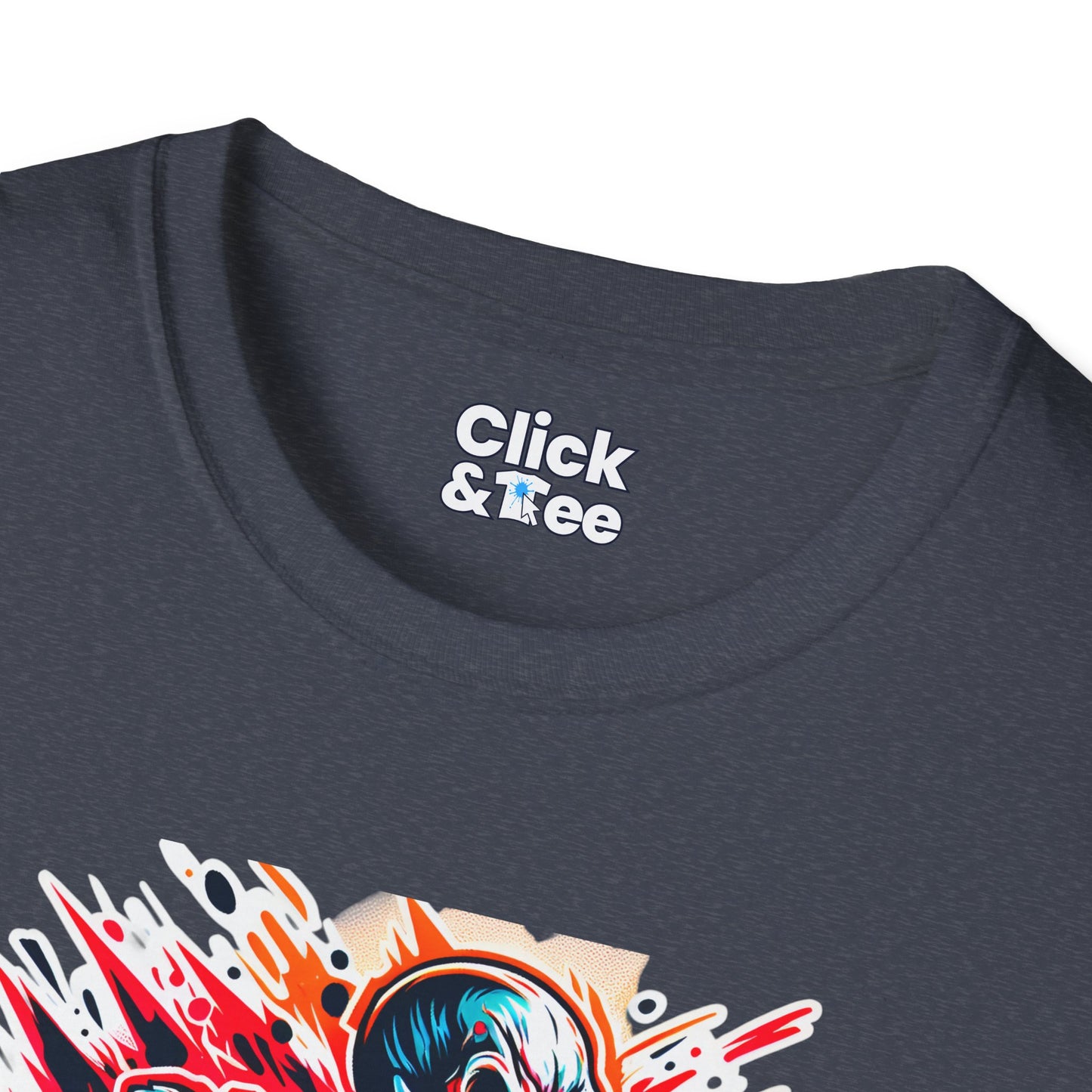 Color Splatter T-Shirt - Raging Skeleton Playing video games - Color Splatter Style T-Shirt
