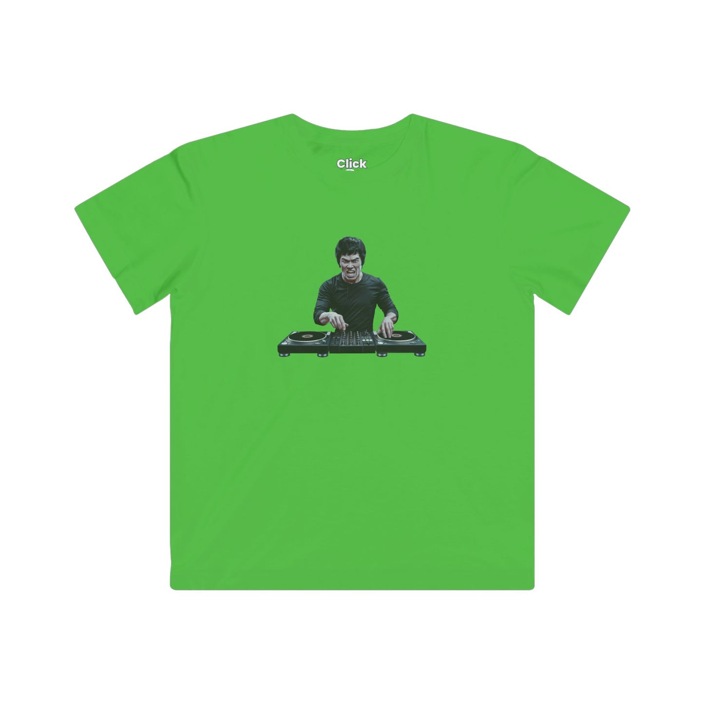 Kids Realistic T-Shirt - Angry Bruce Lee DJing - Realistic Style T-Shirt