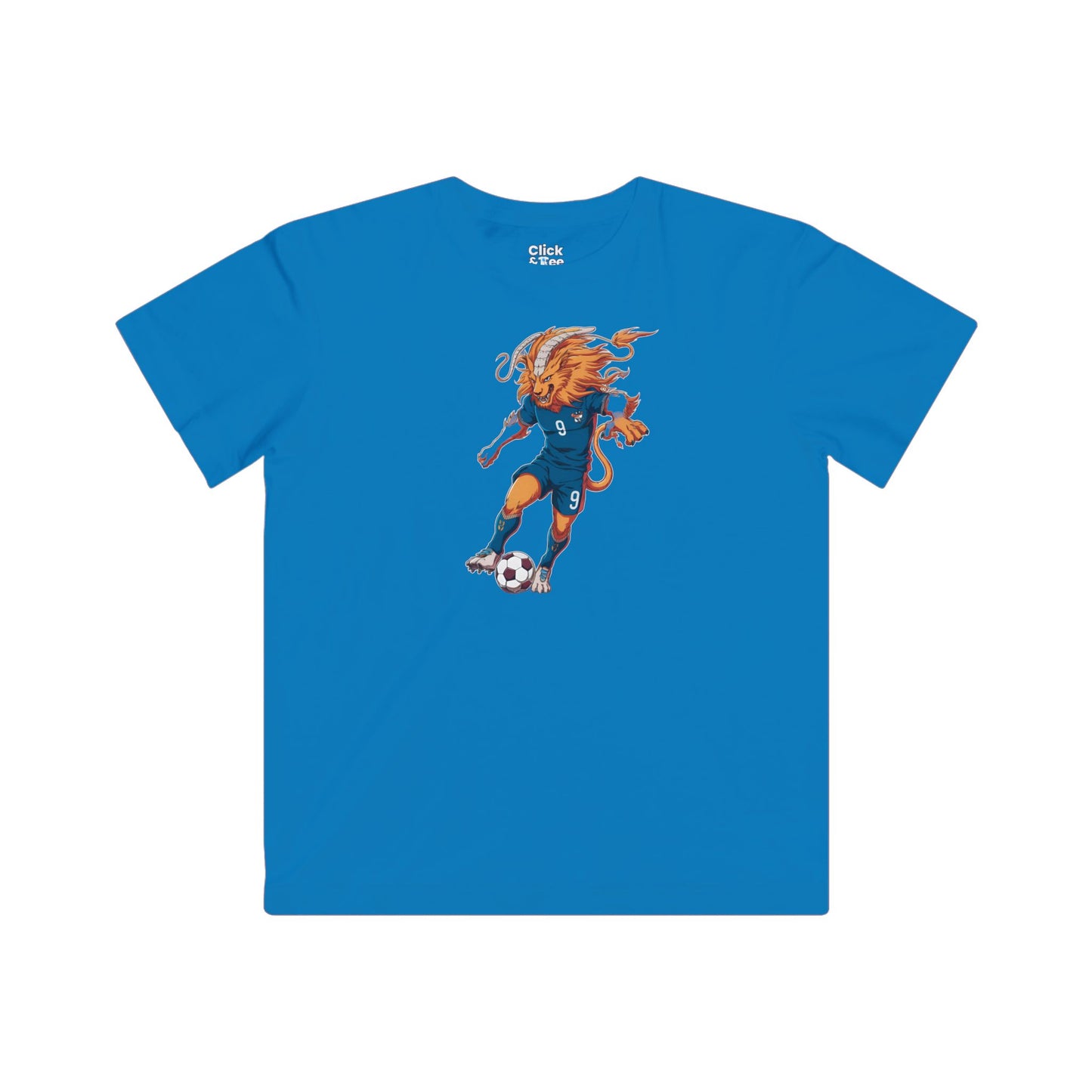 Kids Shonen Anime T-Shirt - Blazing Chimera Playing Soccer - Shonen Anime Style T-Shirt