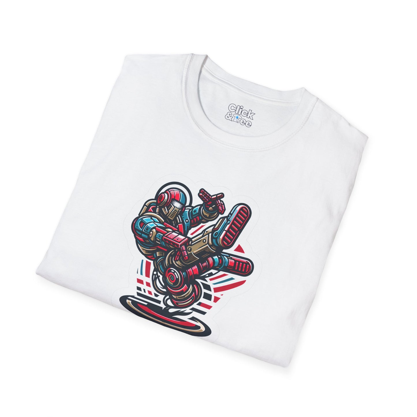 Retro T-Shirt - Aggressive Retro-Robot Breakdancing - Retro Style T-Shirt