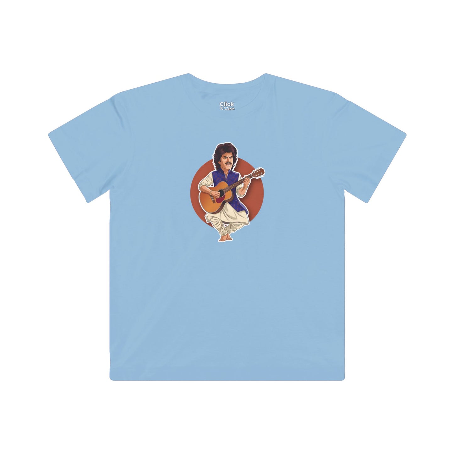 Kids Cartoon T-Shirt - Funny Shahrukh Khan Playing Guitar - Cartoon Style T-Shirt