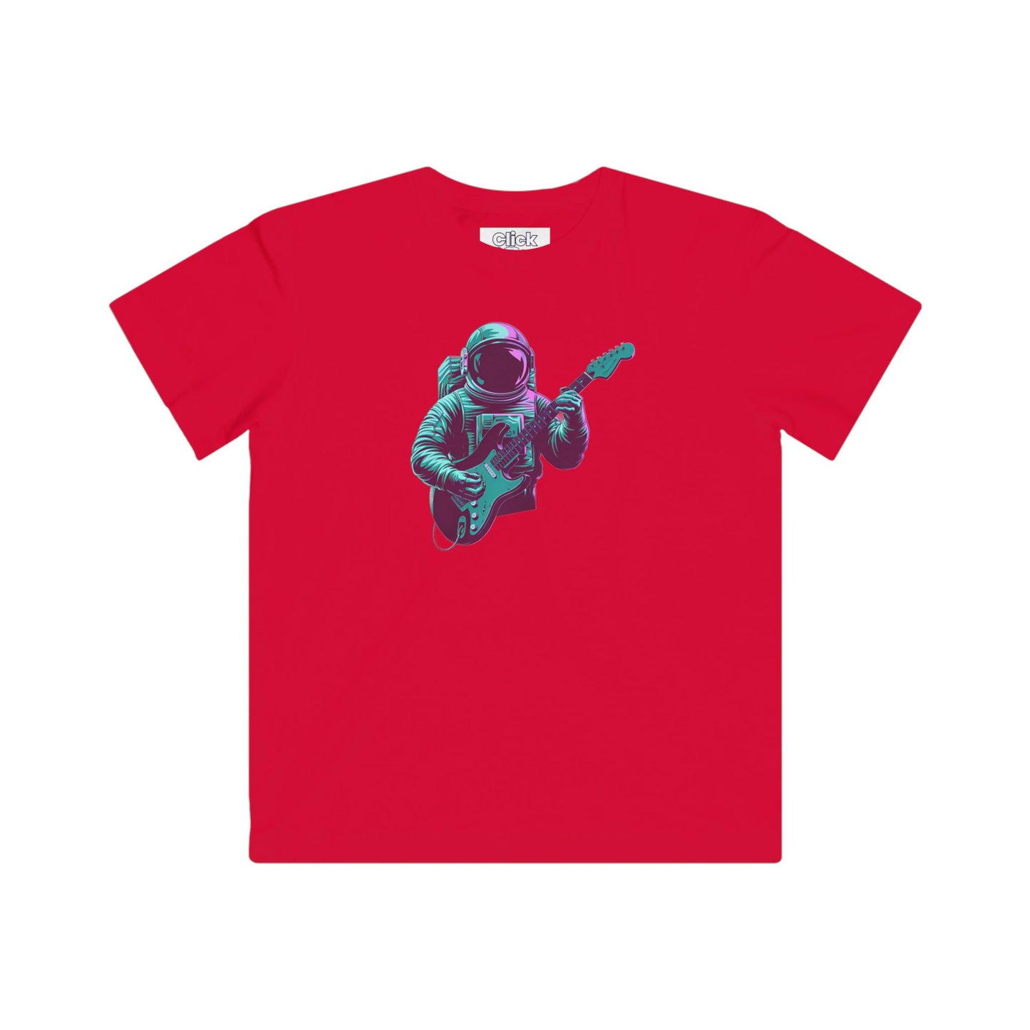 Kids Synthwave T-Shirt - Post-Apocalyptic Retro-Futuristic Astronaut Intensely Playing Electric Guitar - Synthwave Style T-Shirt