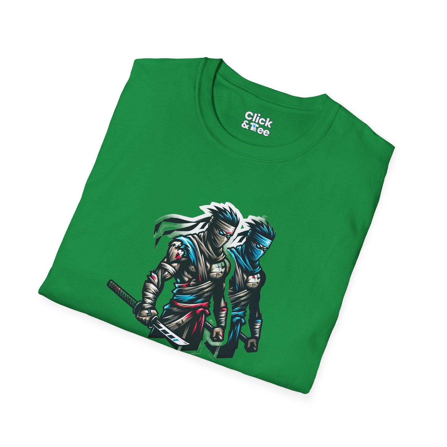 Realistic T-Shirt - Battle-scarred Warrior Ninja Ready for battle - Realistic Style T-Shirt