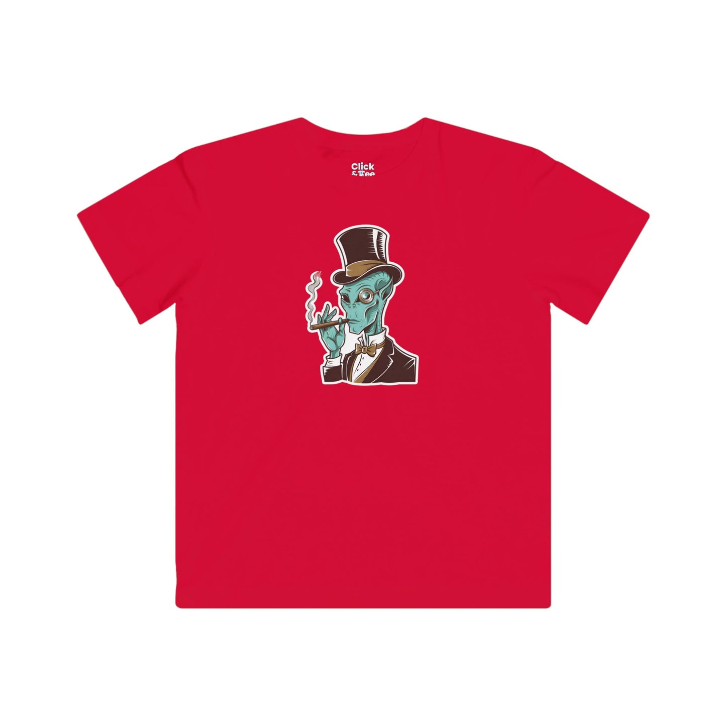 Kids Steampunk T-Shirt - Debonaire Trendy Alien Smoking a cigar - Steampunk Style T-Shirt