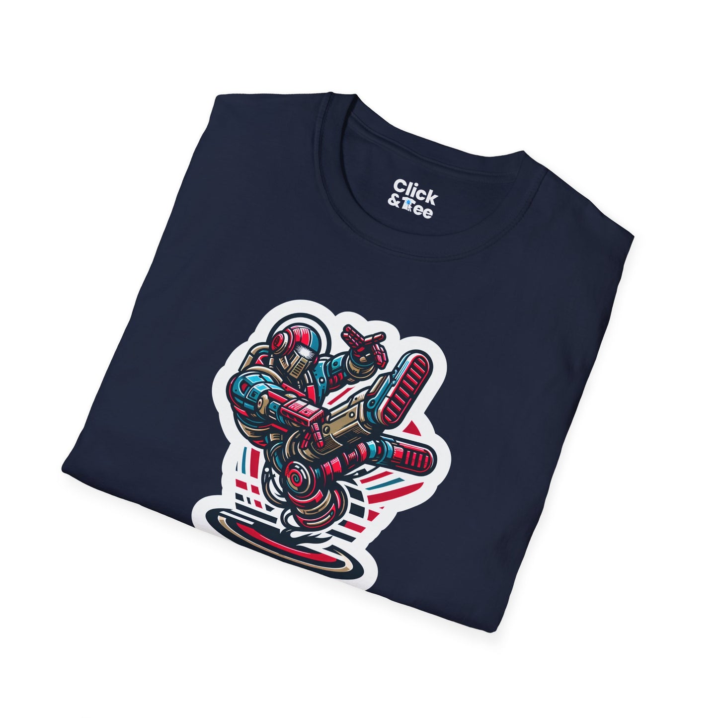 Retro T-Shirt - Aggressive Retro-Robot Breakdancing - Retro Style T-Shirt