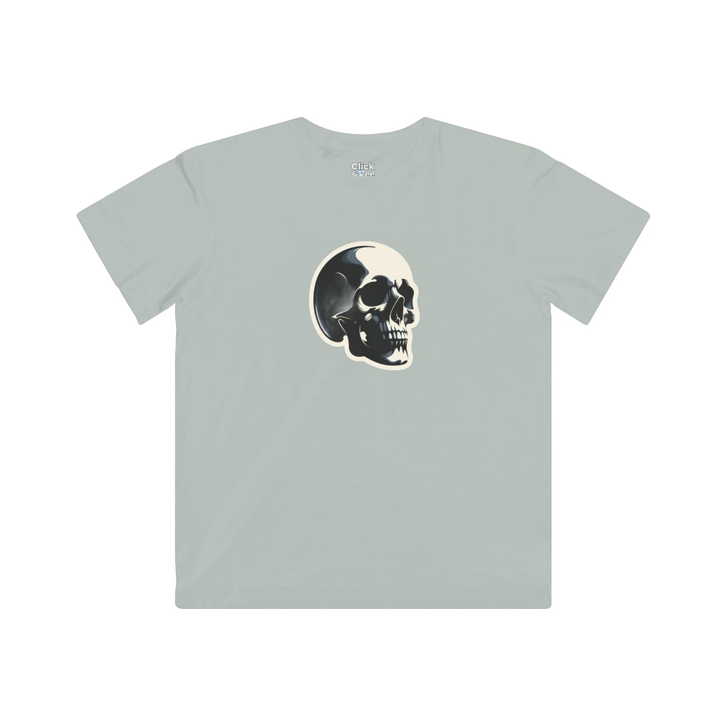 Kids Graphic Art T-Shirt - Mysterious Skull Skull with shadows, viewed from three quarters - Graphic Art Style T-Shirt