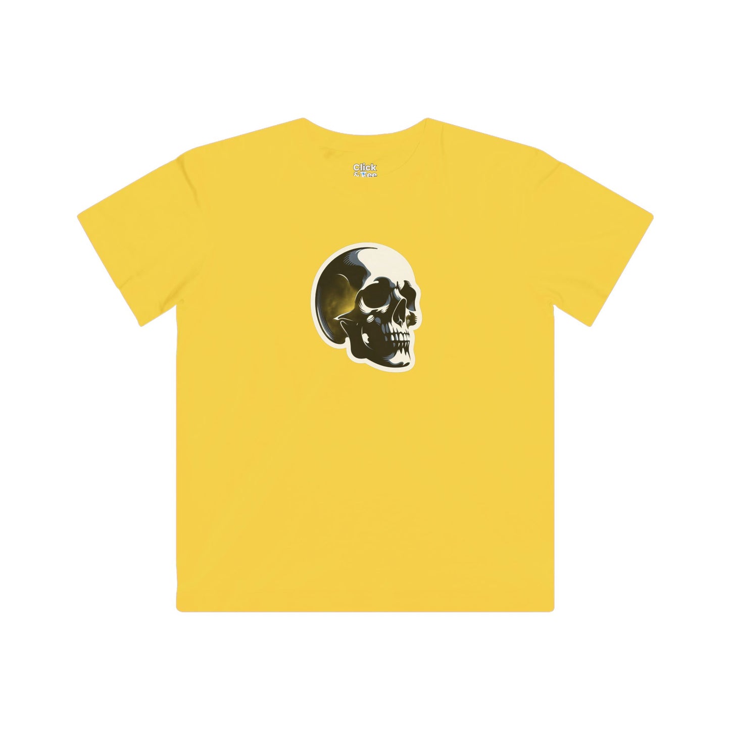 Kids Graphic Art T-Shirt - Mysterious Skull Skull with shadows, viewed from three quarters - Graphic Art Style T-Shirt