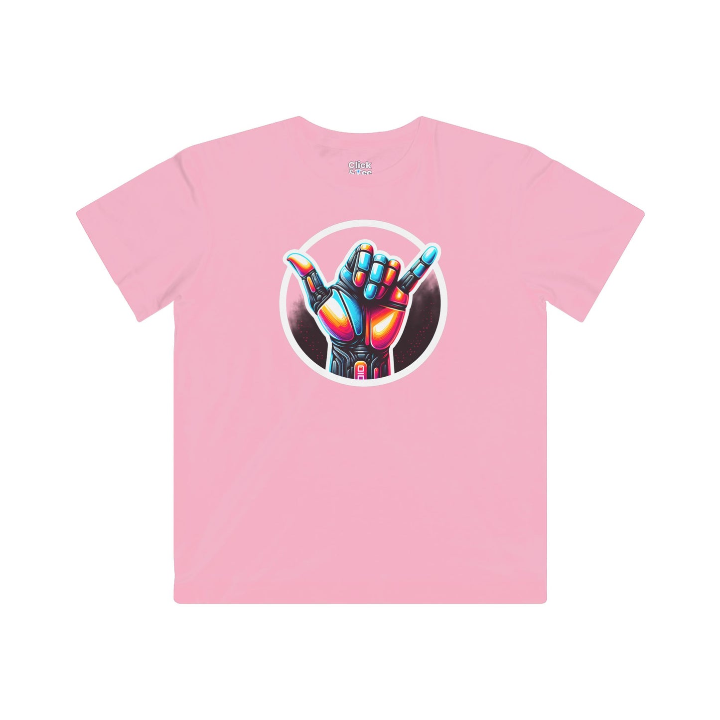 Kids Futuristic T-Shirt - Vivid Hand Making the Aloha Sign - Futuristic Style T-Shirt