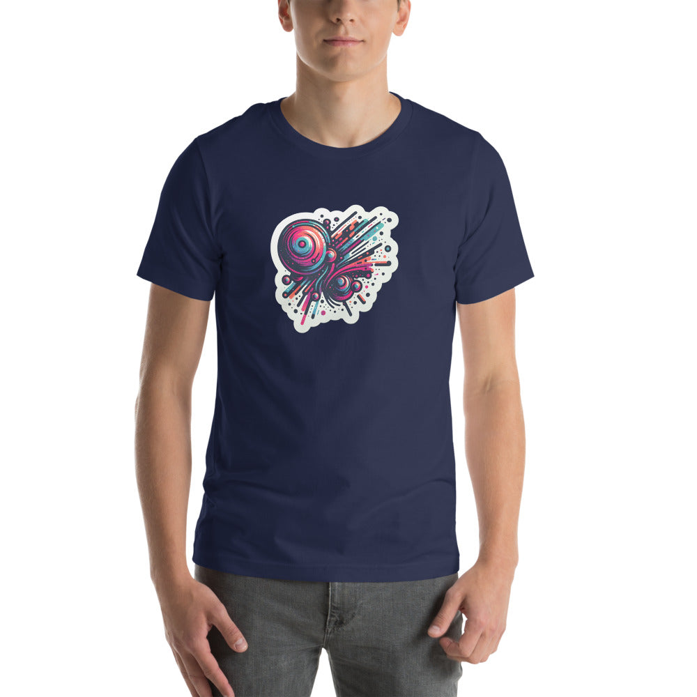 Graphic Art T-Shirt - Vibrant Abstract design Splattered - Graphic Art Style T-Shirt