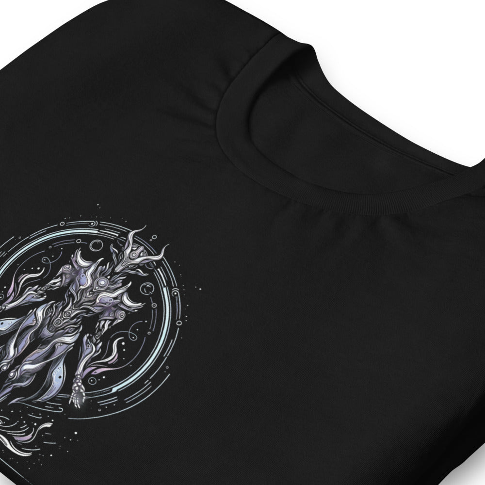 Unique T-Shirt - Mystical Robot Flying through the air - Fantasy Style T-Shirt