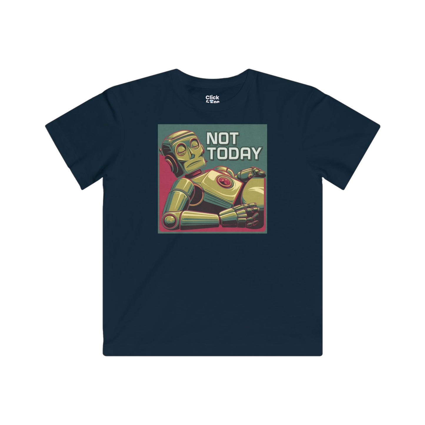 Kids Retro T-Shirt - Classic Retro-Futuristic Robot Sleeping - Retro Style T-Shirt