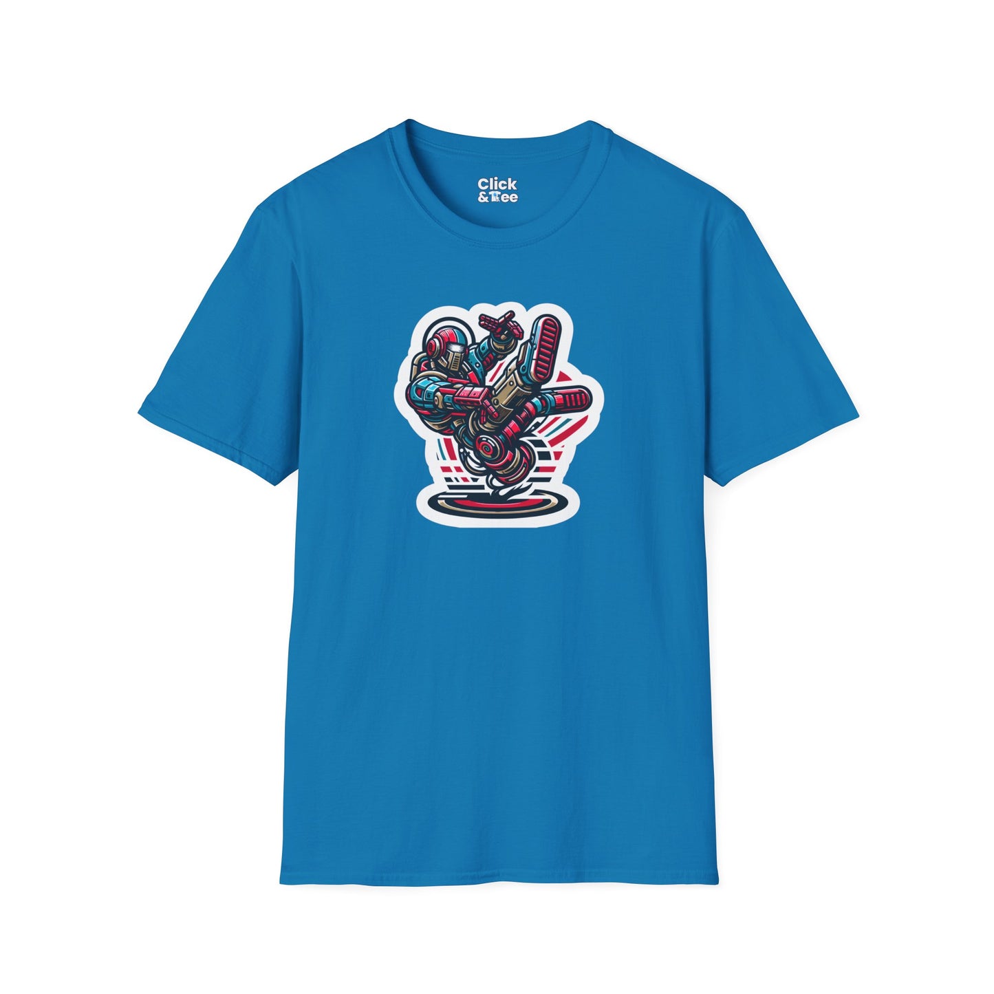 Retro T-Shirt - Aggressive Retro-Robot Breakdancing - Retro Style T-Shirt