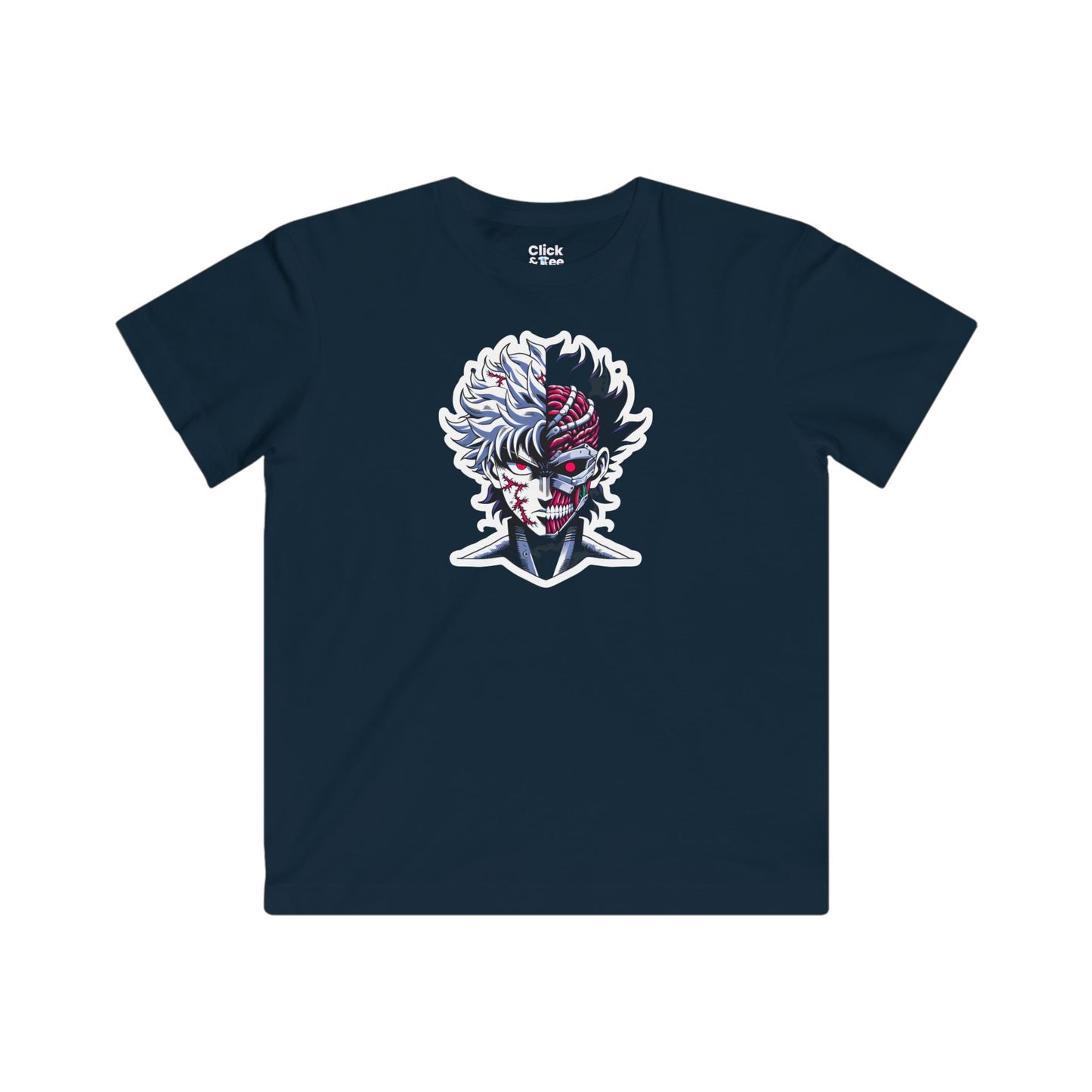 Kids Shonen Anime T-Shirt - Scarred Chimera Becoming a Cyborg - Shonen Anime Style T-Shirt
