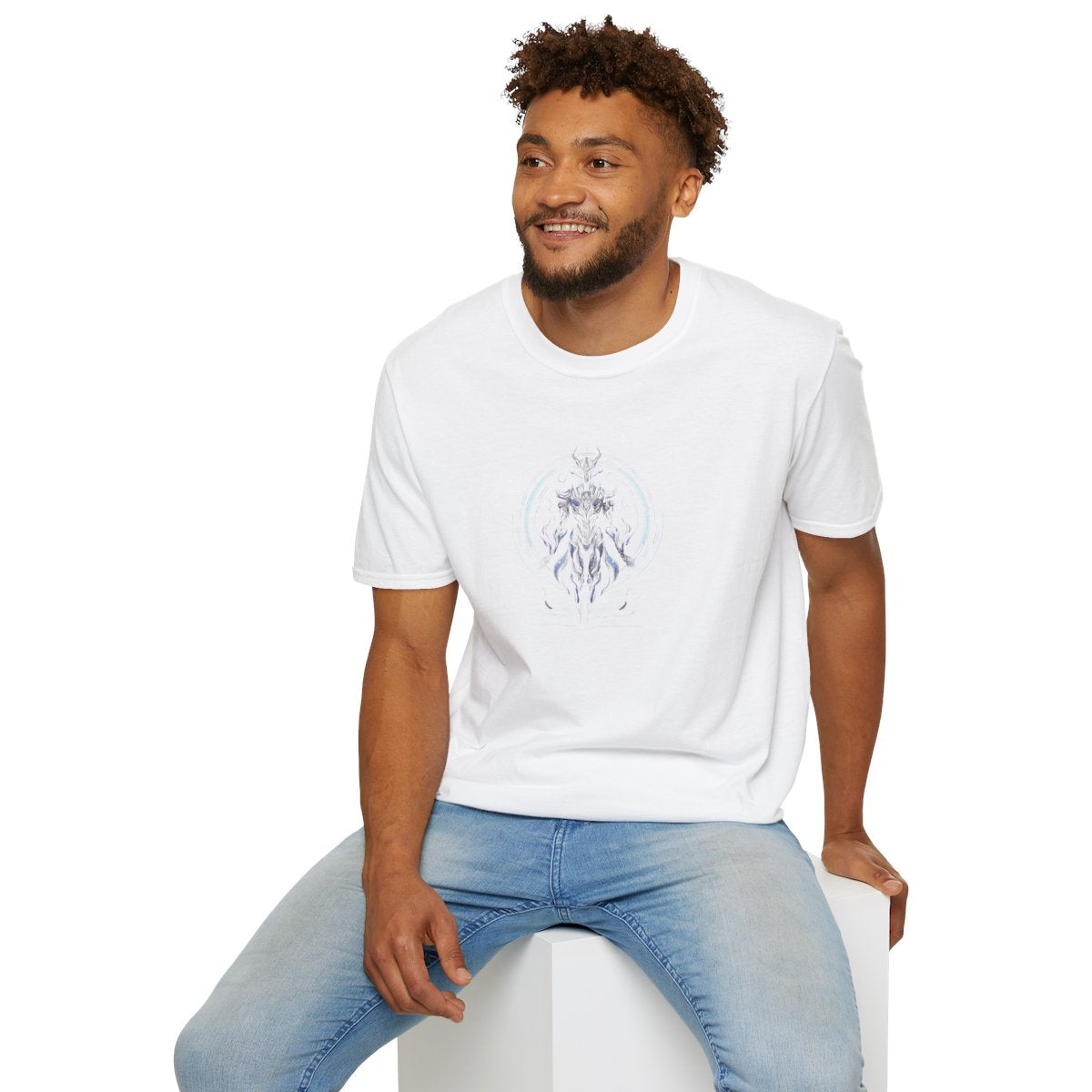 Unique T-Shirt - Mystical Robot Flying through the air - Fantasy Style T-Shirt