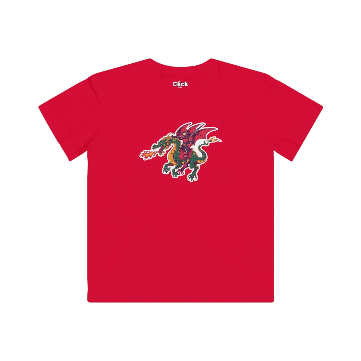 Kids Synthwave T-Shirt - Raging Robot Rebel Riding a Mythical Dragon - Synthwave Style T-Shirt