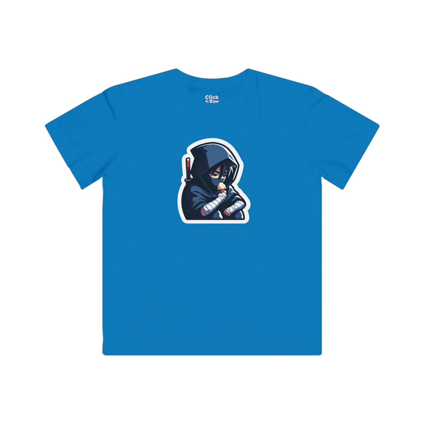 Kids Harem Anime T-Shirt - Lonely Ninja Warrior Eating Ice Cream - Harem Anime Style T-Shirt