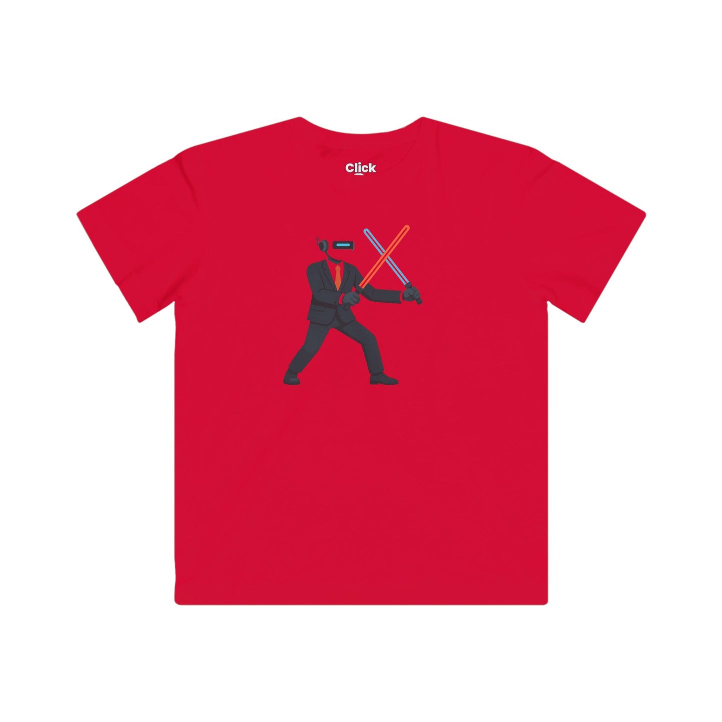 Kids Modern T-Shirt - Robotic Corporate Manager Dueling with Laser Swords - Modern Style T-Shirt