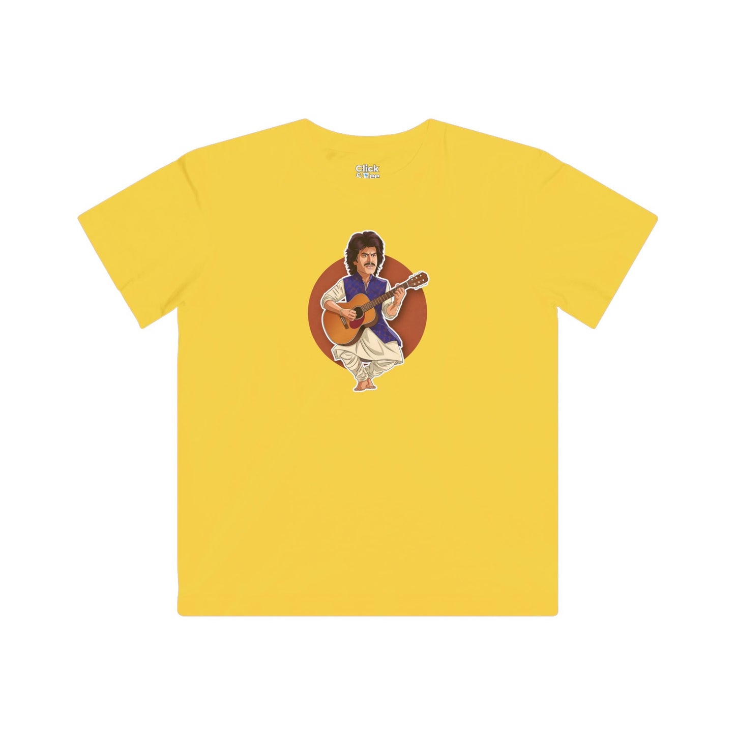 Kids Cartoon T-Shirt - Funny Shahrukh Khan Playing Guitar - Cartoon Style T-Shirt