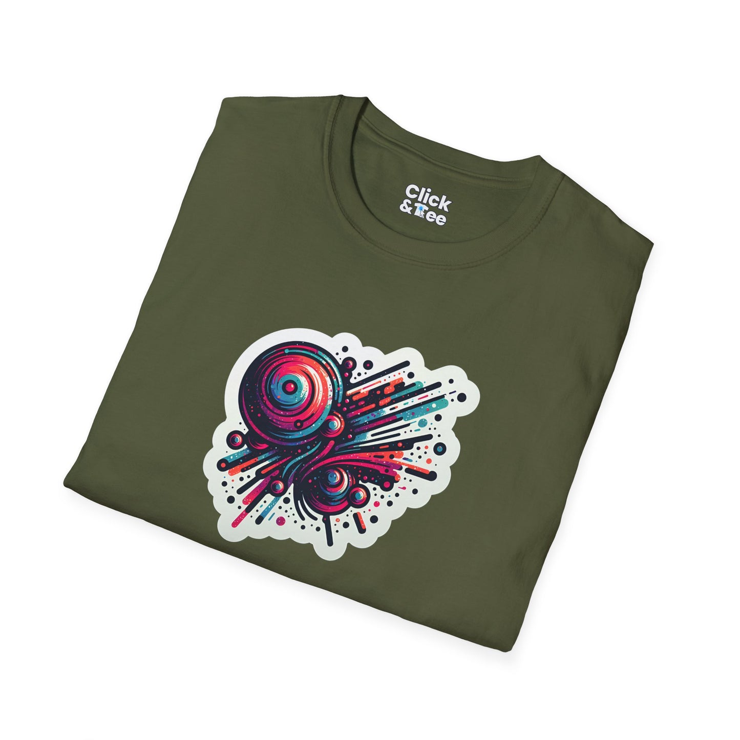 Graphic Art T-Shirt - Vibrant Abstract design Splattered - Graphic Art Style T-Shirt